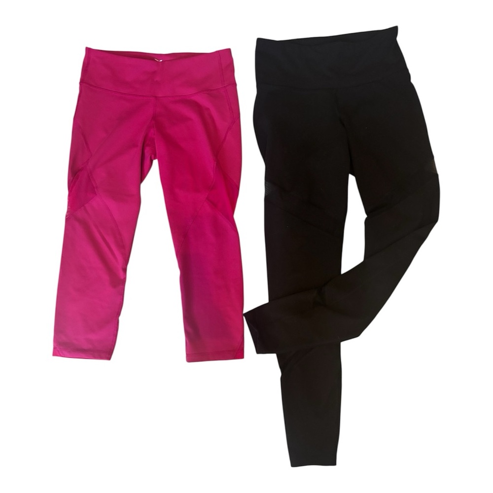 Old Navy Women's Pink and Black Leggings active go dry